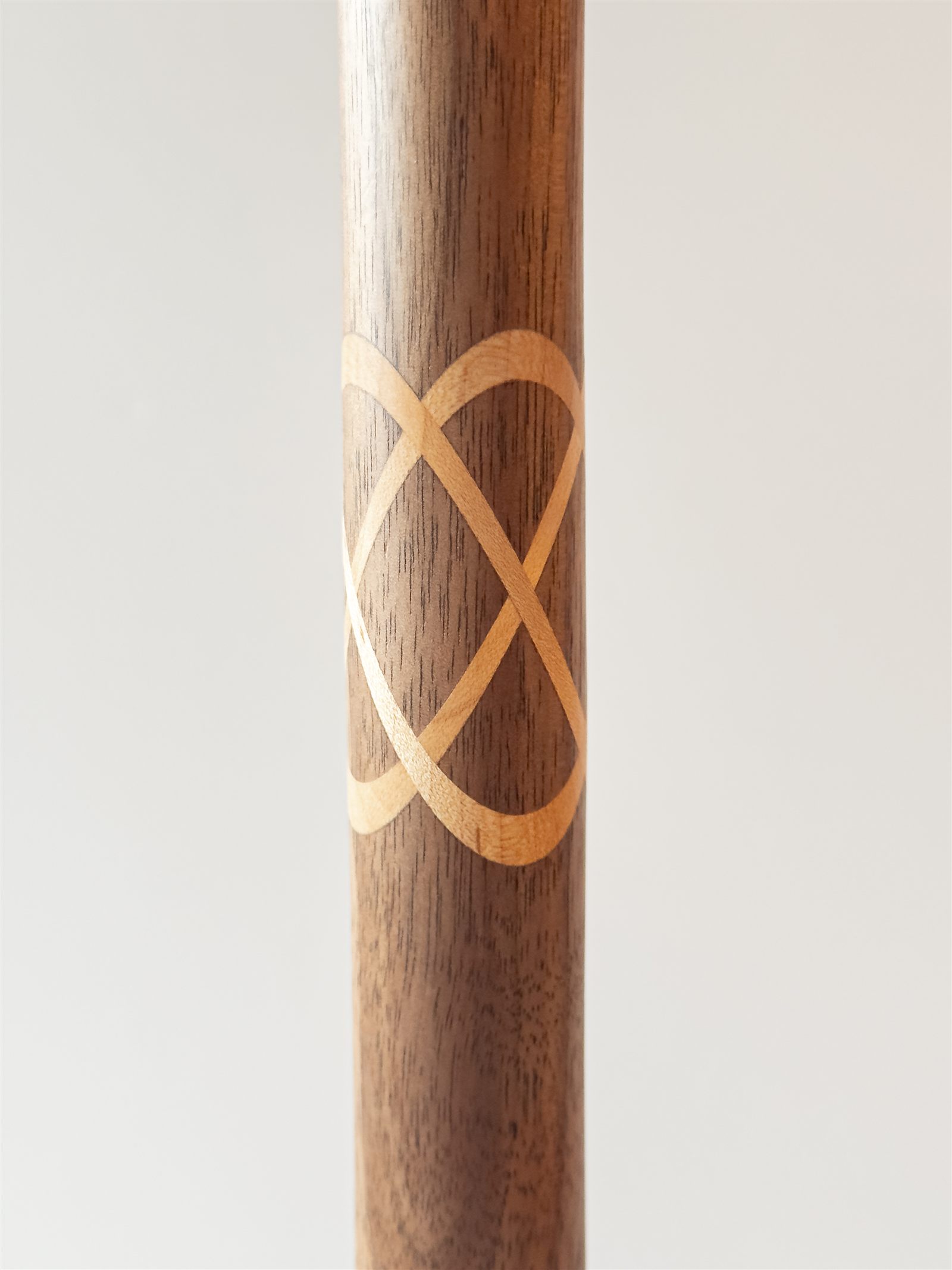 Close-up of the crossing-rings inlay on the cane shaft